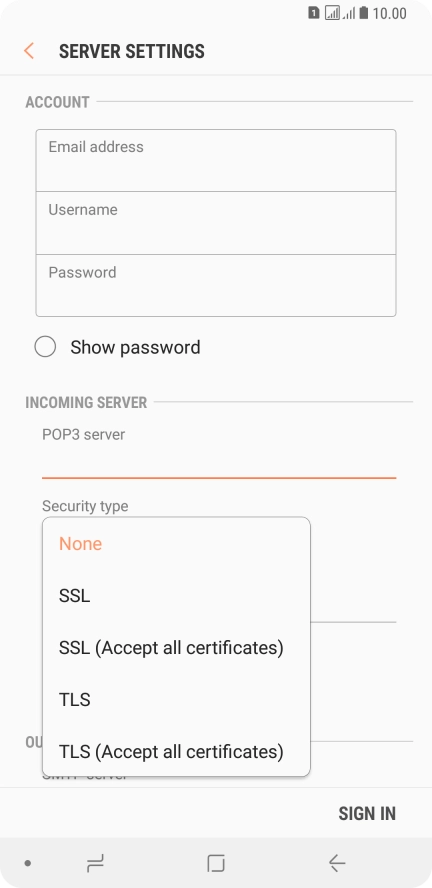 Press None to turn off the function.