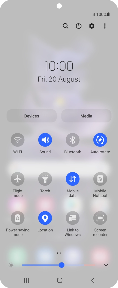 Press the settings icon.