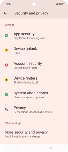 Press Device unlock.
