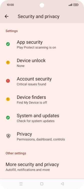 Press Device unlock.
