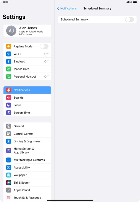 Press the indicator next to 