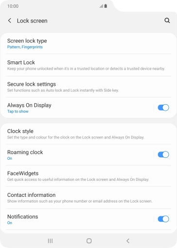 Press Screen lock type and key in the current phone lock code.