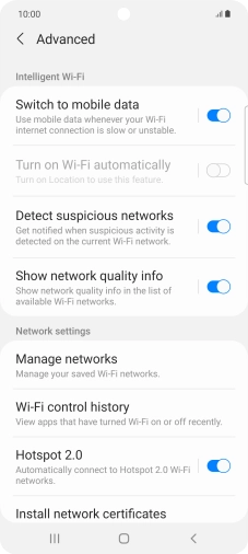 Press the indicator next to 
