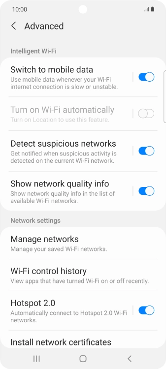 Press the indicator next to 