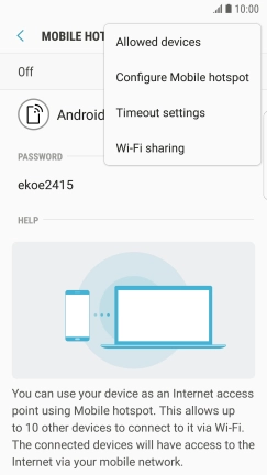 Press Configure Mobile hotspot.