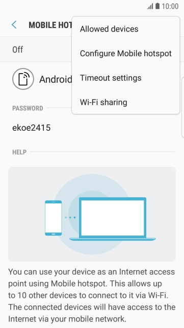 Press Configure Mobile hotspot.