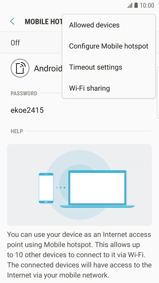 Press Configure Mobile hotspot.