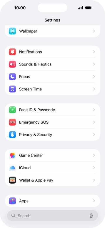 Press Face ID & Passcode.