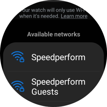 Press the required Wi-Fi network.