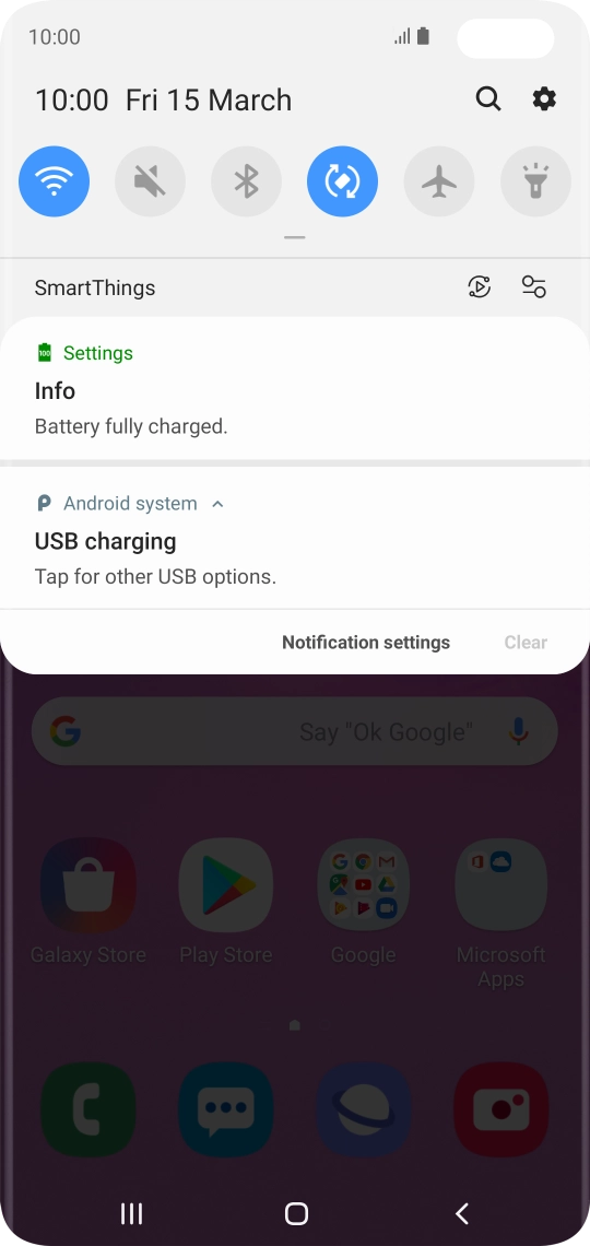 Press Tap for other USB options..