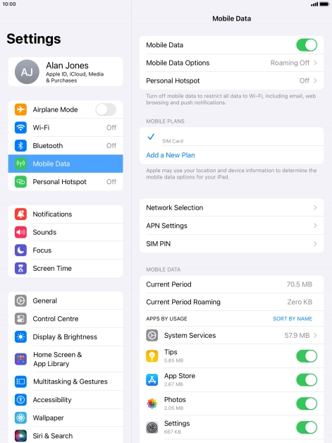Press the indicator next to 