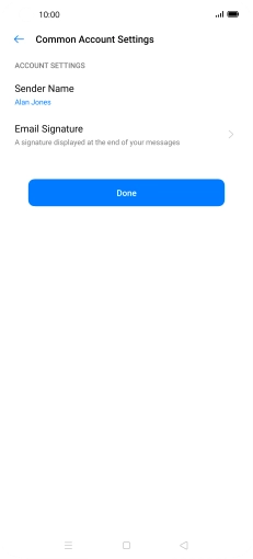 Press Sender Name and key in the required sender name.