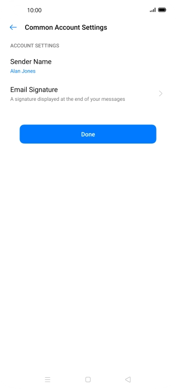 Press Sender Name and key in the required sender name.