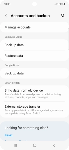 Press Manage accounts.