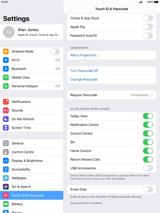 Press the indicator next to 