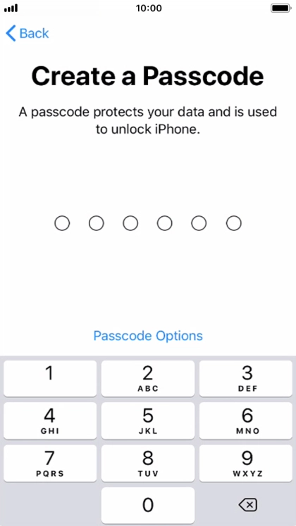 Press Passcode Options.