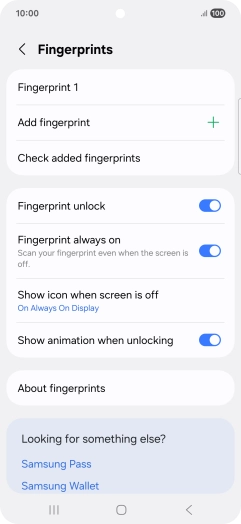 Press the indicators next to the required settings to turn them on or off.