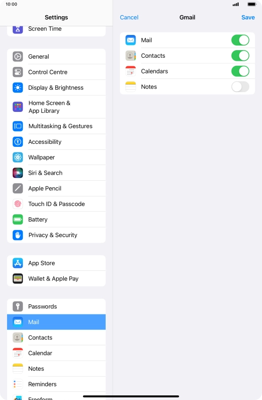 If this screen is displayed, you email account has been recognised and set up automatically. Follow the instructions on the screen to key in more information and finish setting up your tablet.