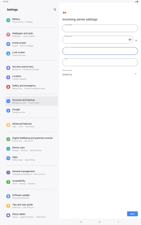 Press the field below 