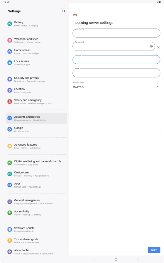 Press the field below 
