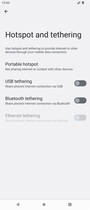 Press Portable hotspot.