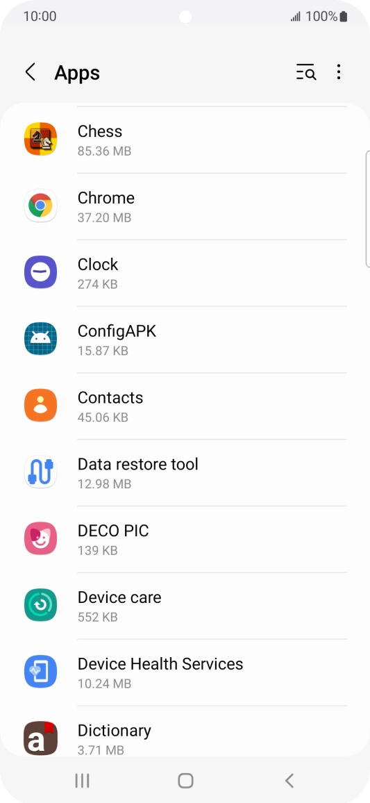 Press the required app.