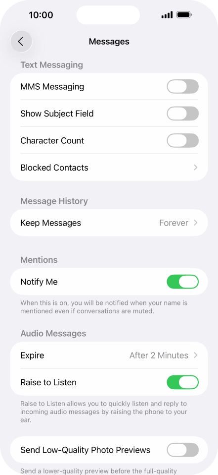 Press the indicator next to 