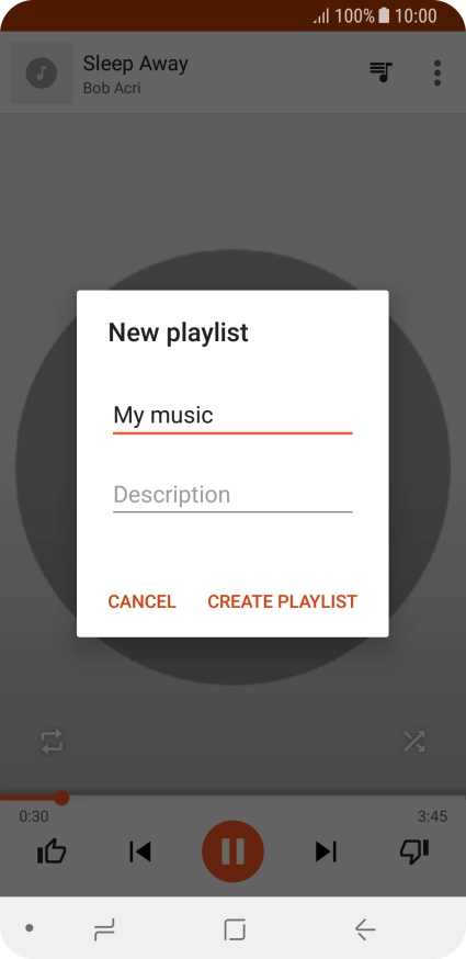 Key in a name for the playlist and press CREATE PLAYLIST.