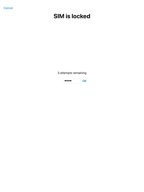 If your SIM is locked, key in your PIN and press OK. The default PIN is 1111.