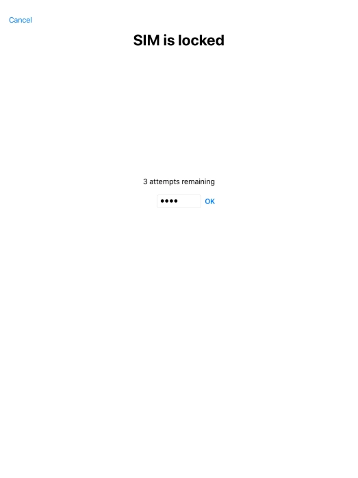 If your SIM is locked, key in your PIN and press OK. The default PIN is 1111.