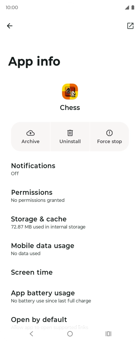 Press Storage & cache.