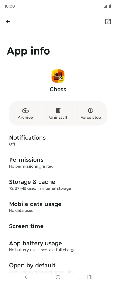 Press Storage & cache.