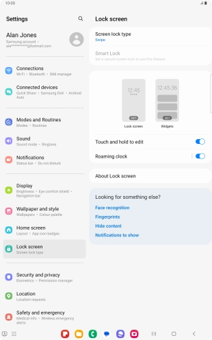 Press Screen lock type.