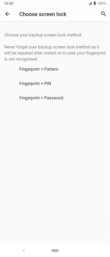 Press the required phone lock code and follow the instructions on the screen to create an additional phone lock code.
