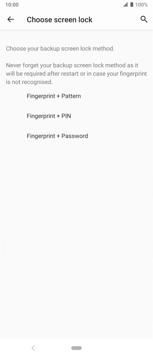 Press the required phone lock code and follow the instructions on the screen to create an additional phone lock code.