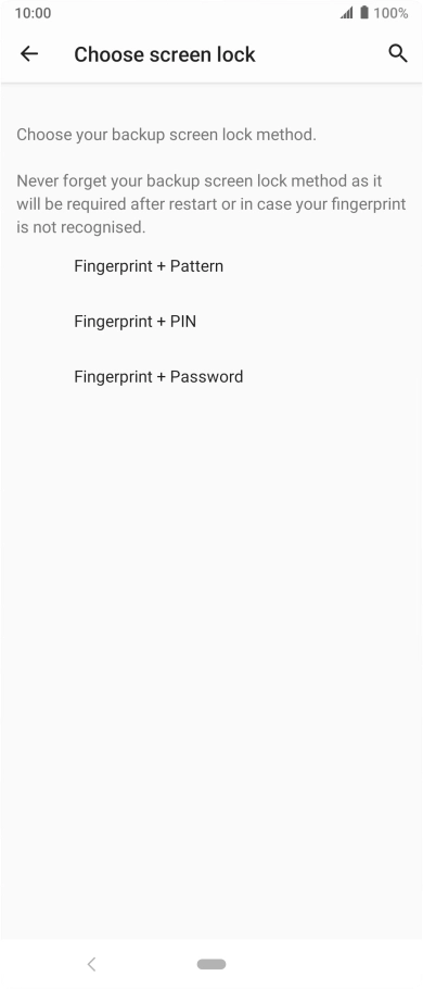 Press the required phone lock code and follow the instructions on the screen to create an additional phone lock code.