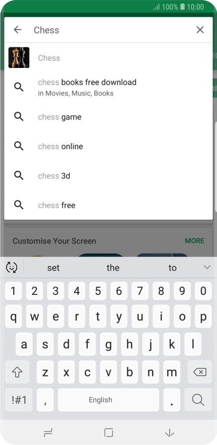 Key in the name or subject of the required app and press the search icon.