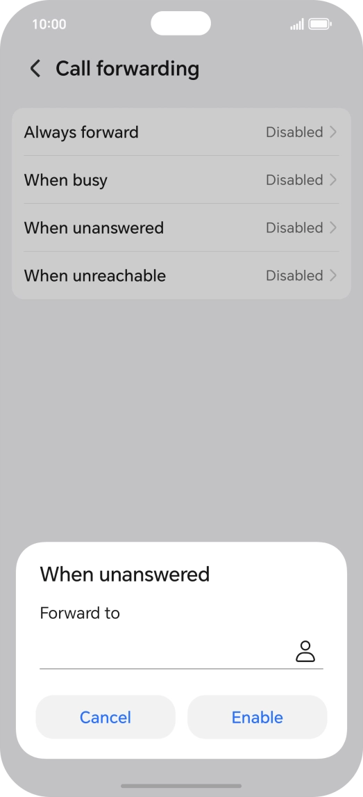 Key in +447953222222 and press Enable.
