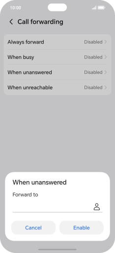 Key in +447953222222 and press Enable.