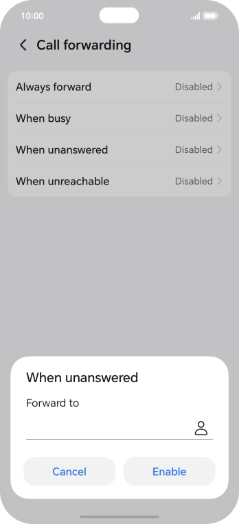 Key in +447953222222 and press Enable.