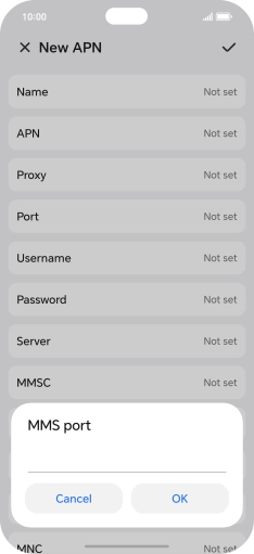 Key in 8080 and press OK.