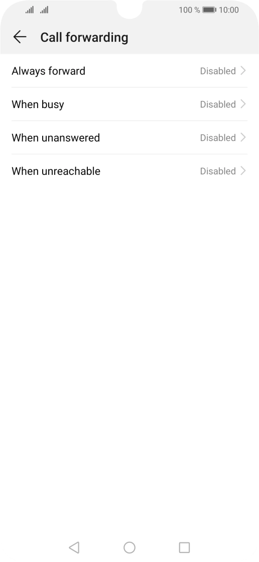 Press the required divert type.