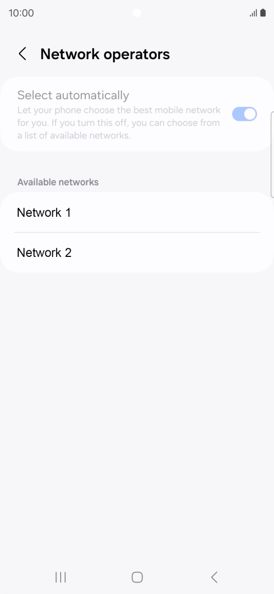 Press the required network.