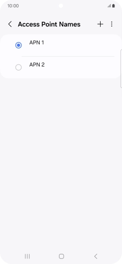 Press the field next to the data connection to activate it.
