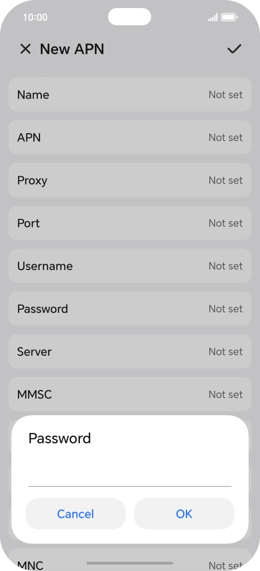 Key in secure and press OK.
