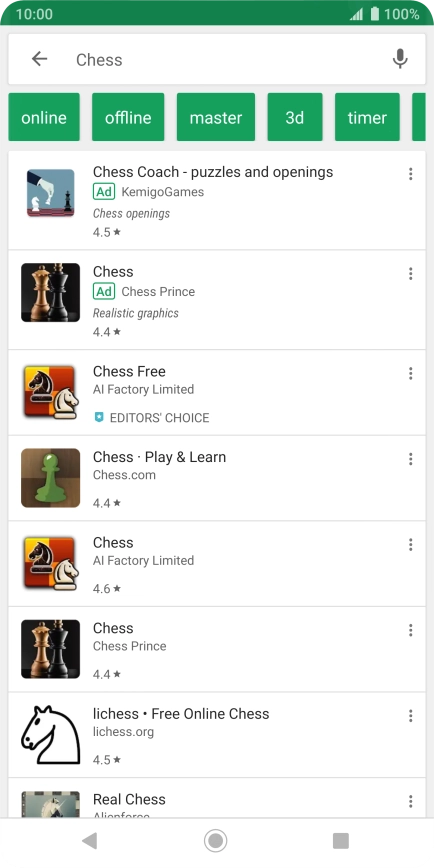 Press the required app.