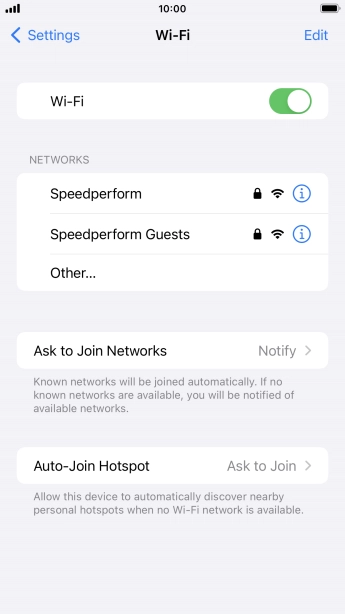 Press the required Wi-Fi network and key in the password for the Wi-Fi network.