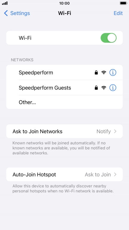 Press the required Wi-Fi network and key in the password for the Wi-Fi network.