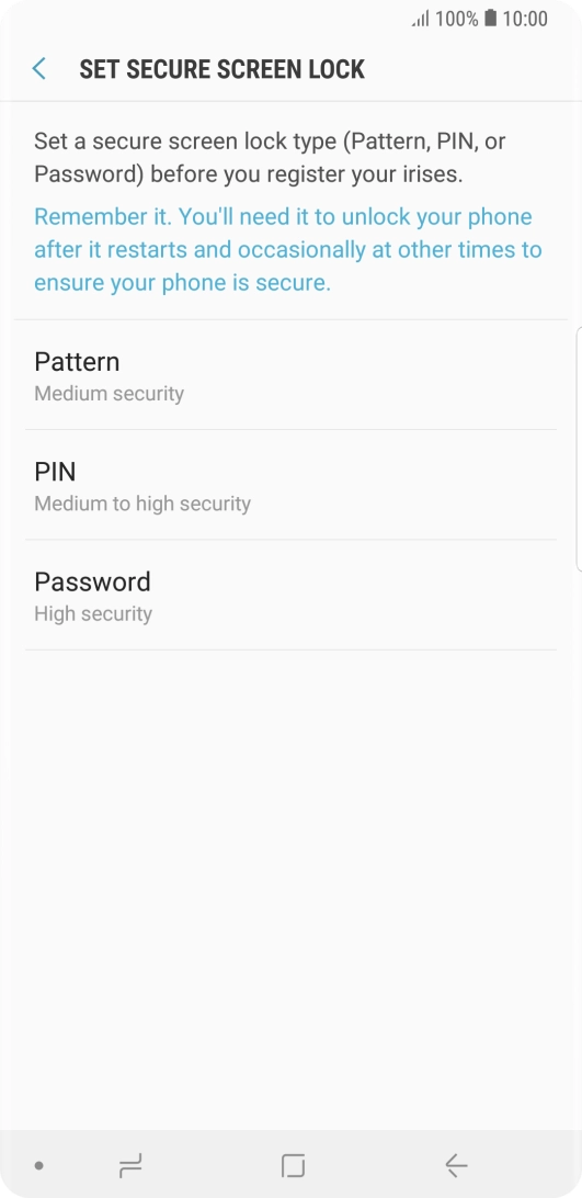 Press the required phone lock code and follow the instructions on the screen to create an additional phone lock code.
