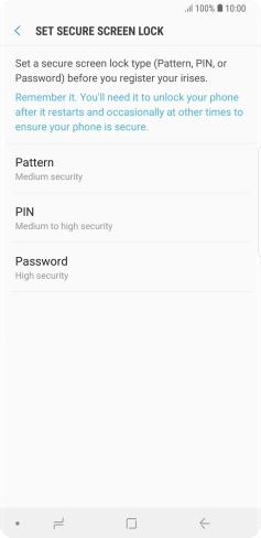 Press the required phone lock code and follow the instructions on the screen to create an additional phone lock code.